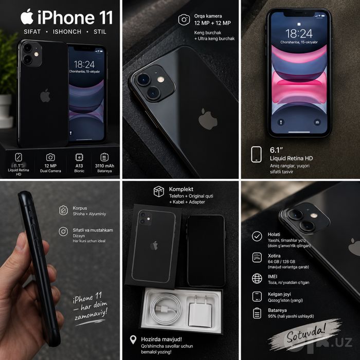 Iphone 11 originali va yangi. restavratsiya emas.