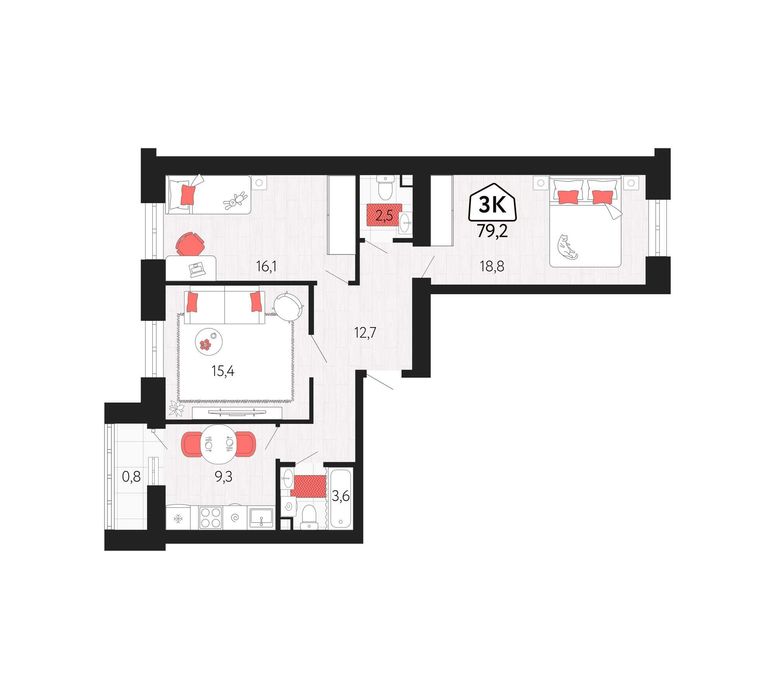 Продажа 3-комнатной квартиры