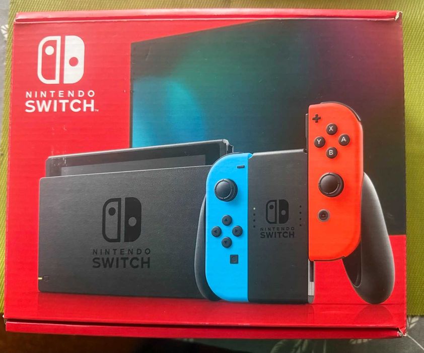 NINTENDO SWITCH (with neod red and neon blue joy cons)— Чисто нова!