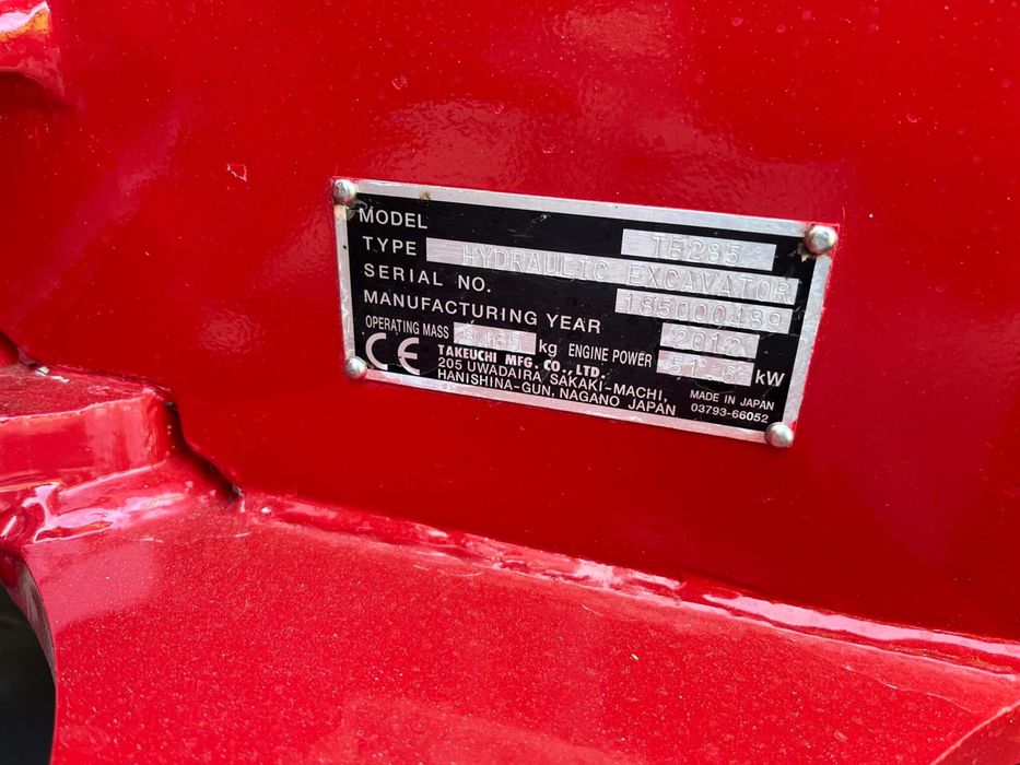 Vand excavator Takeuchi tb285 - 9 tone