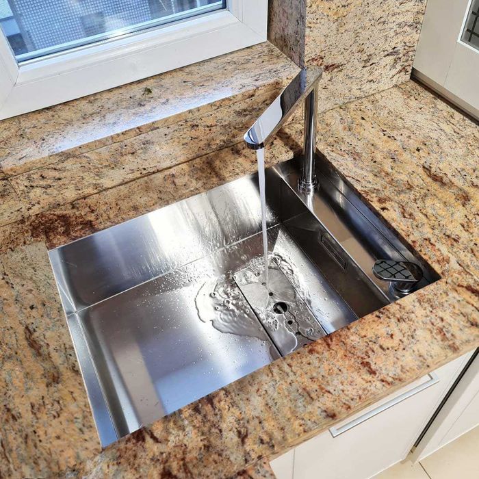 Chiuveta bucatarie inox CookingAid INVISIBLE 50R + baterie telescopica