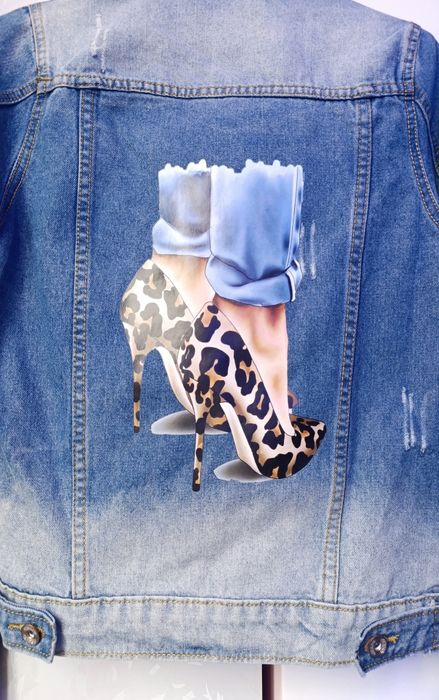 Бутиково дънково яке с перли и камъни