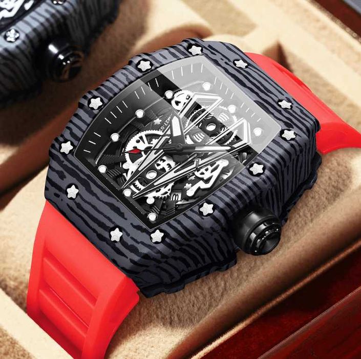 Мъжки часовник BINBOND – RED + ПОДАРЪК