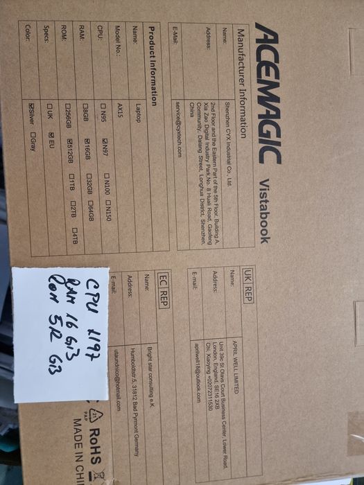 Laptop nou în tripla 512 gb 16gb ram