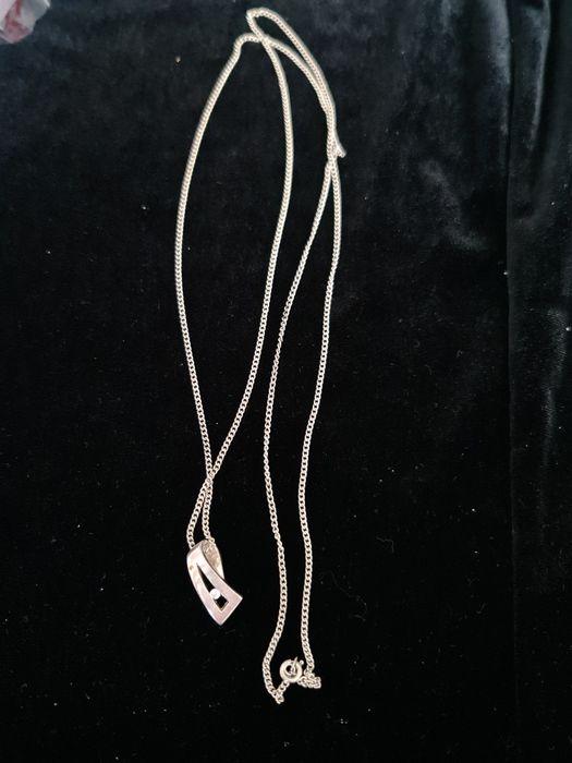 N Lant argint Germania 835,foarte lung 82 cm,pandantiv argint 925