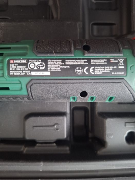 Парксайд Parkside акумулаторен прав шлайф  20В уред за гравиране и др.