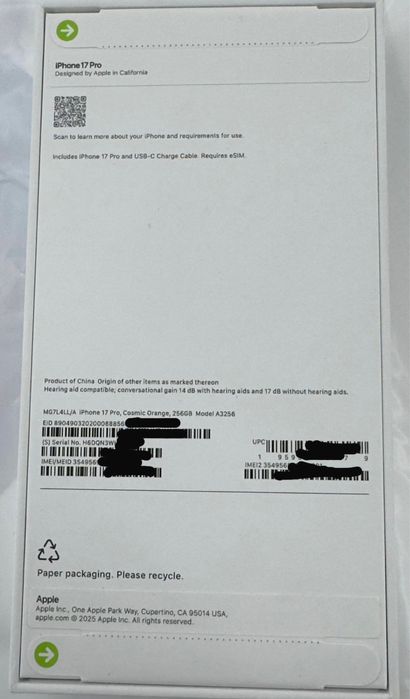 Продам iPhone 17 pro