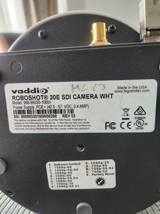 Camera video conferinta Vaddio Roboshot 30E SDI camera WHT