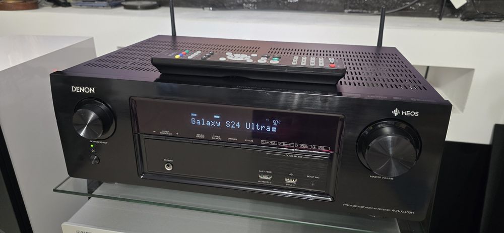 Receiver 7.2 Denon AVR-X1400H Atmos Wifi Bluetooth Heos 4k arc Usb