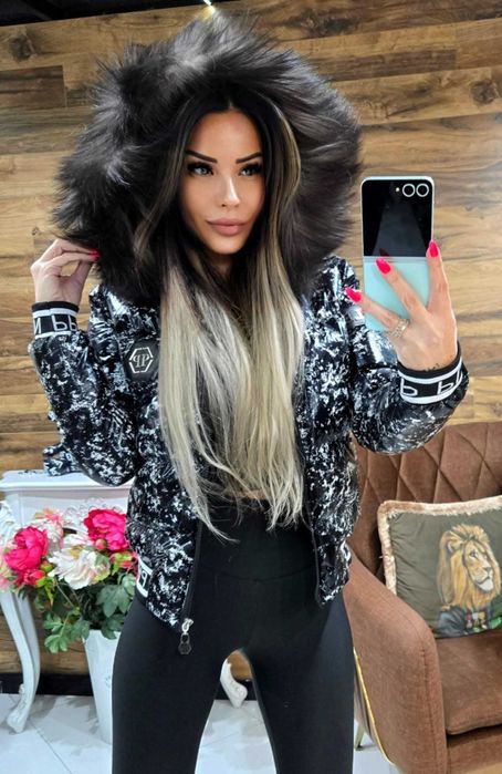 Geaca dama PP cu blana naturala vulpe