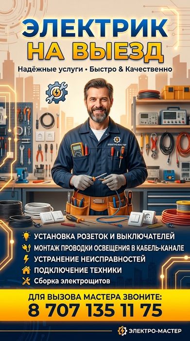 Услуги электрика на выезд ! Мелкосрочный ремонт ! Доступные цены!