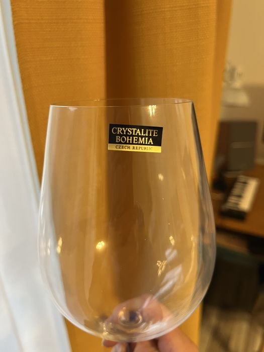 Set 6 pahare vin, sticla cristalina, Crystalite Bohemia, Columbia