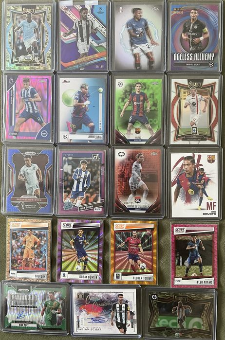 La jumatate de pret! Lot 19 Carduri Fotbal Numerotate & Auto / Gavi / Lamine Yamal / Prizm / Select / Topps