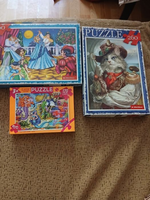 Пазлы для детей. Б/у. Всё детали есть.