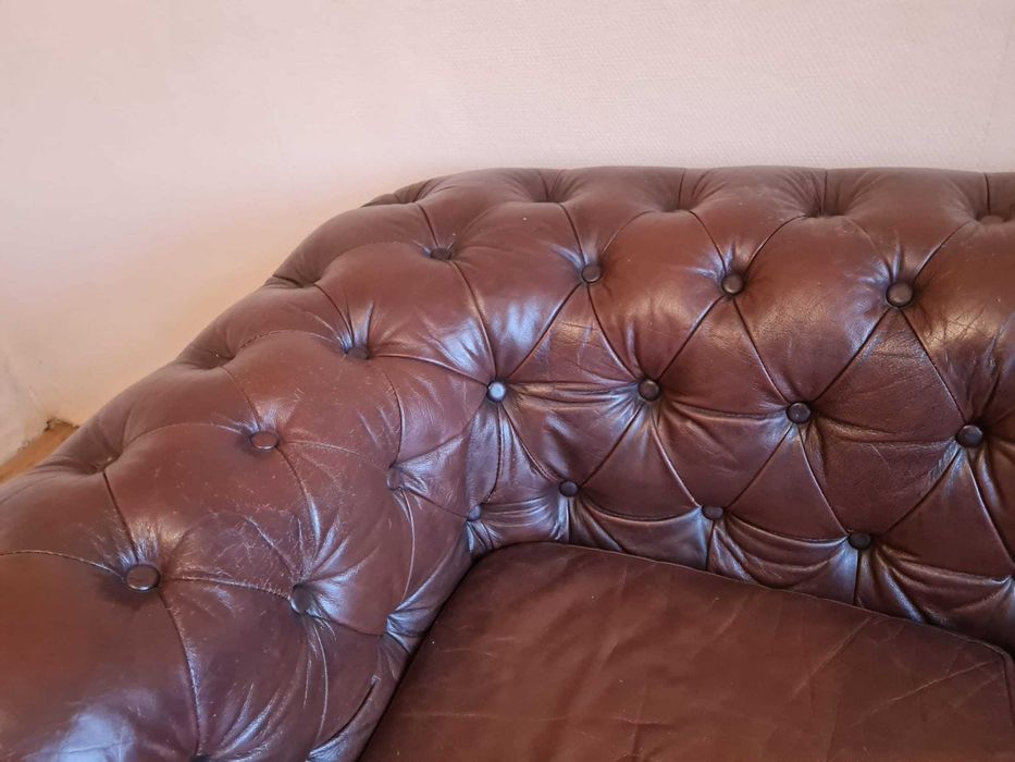 Set de canapele din piele naturala Chesterfield- original