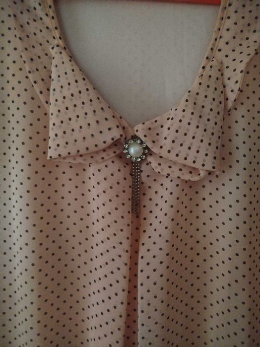 Bluza de vara, din voal, cu fundă și accesoriu