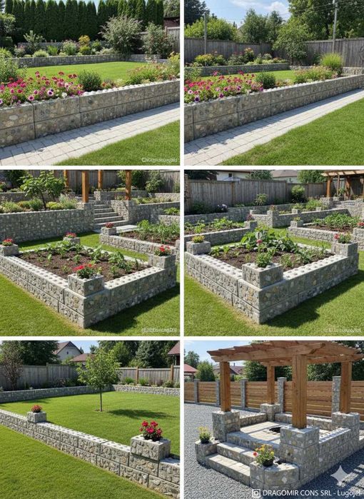 bloc beton, piatra aparenta bloc lego, gard din Piatră de Carieră,