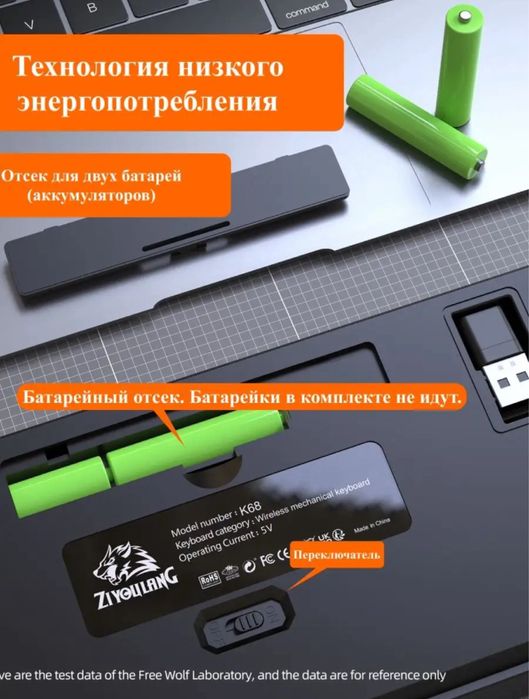 Беспроводная клавиатура, Bluetooth, два режима, для ПК PS4 iPhone iPad