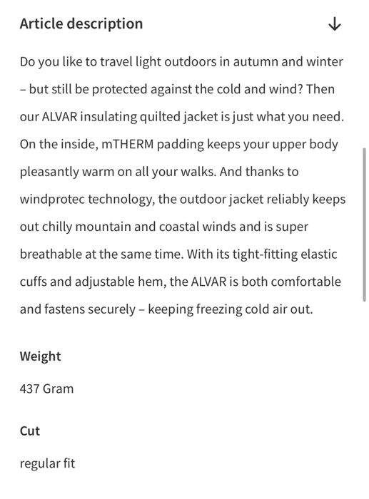Jacket Maier Sports Alvar - Size 46 ( M) Nou NorthFace,Columbia,