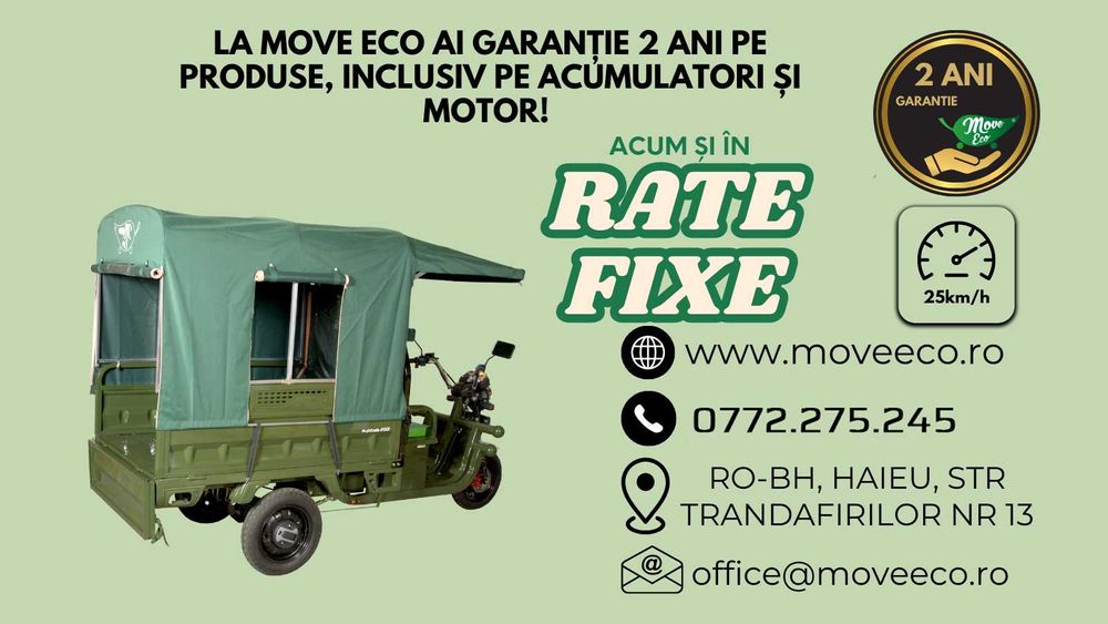 Triciclu electric EEC MoveEco 60V-20Ah / optional Prelata Fata-spate
