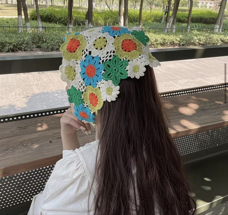 Косынки платки вязаные 6 штук набор