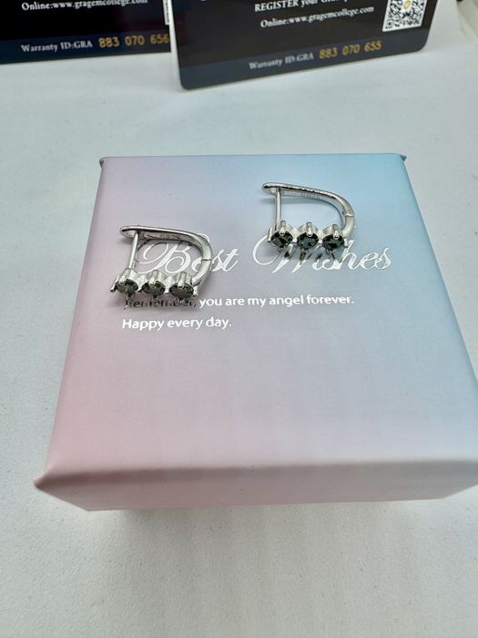 Сребърни обеце с мойсанит (Диамант) 0.6 карата