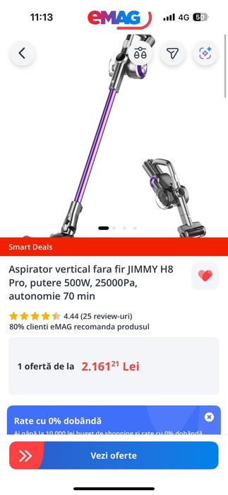 Aspirator vertical Jimmy H8 Pro