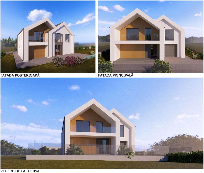 Casa moderna semifinisata, 183m2(+17m2 balcoane) si teren 786m2.