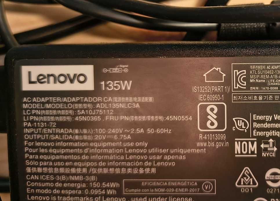 Vand incarcator Lenovo ADL135NLC3A 135W