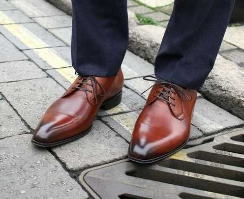 Pantofi derby  plain toe 46 46.5 47 LLOYD NOI piele naturala moale