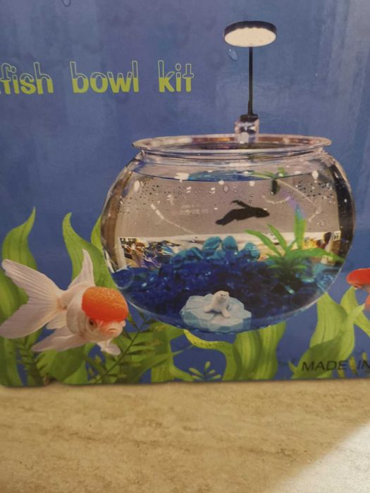 Кръгъл пластмасов аквариум (сфера) за рибки + аксесоари