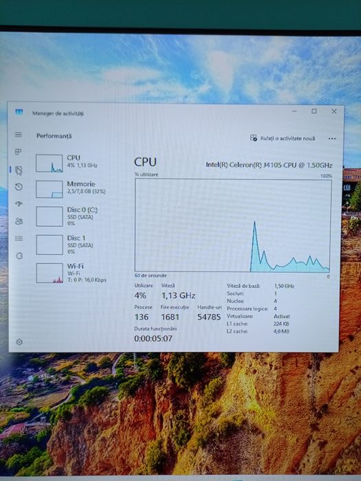 PC mini Complet + Monitoru Lenovo 24"+ SSD 480 GB + Windows 11 curat