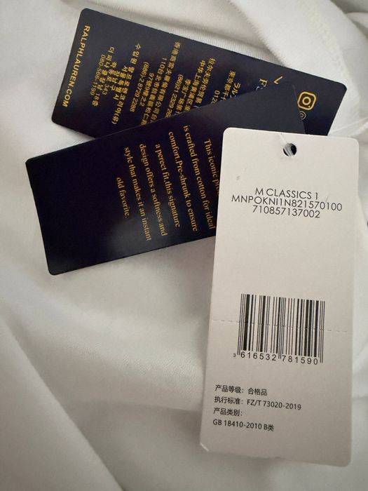 Tricou alb Polo Ralph Lauren autentic