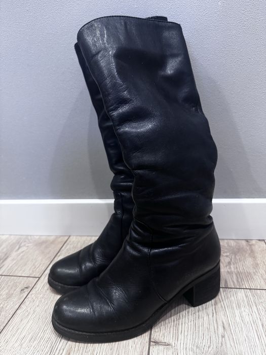 Сапоги кожаные черные 35 размер