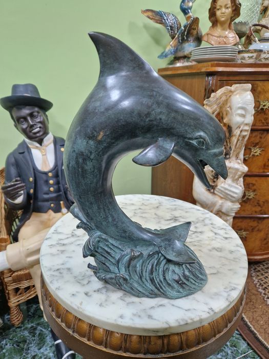 Топ - Страхотна антикварна френска бронзова фигура- Чешма шадраван