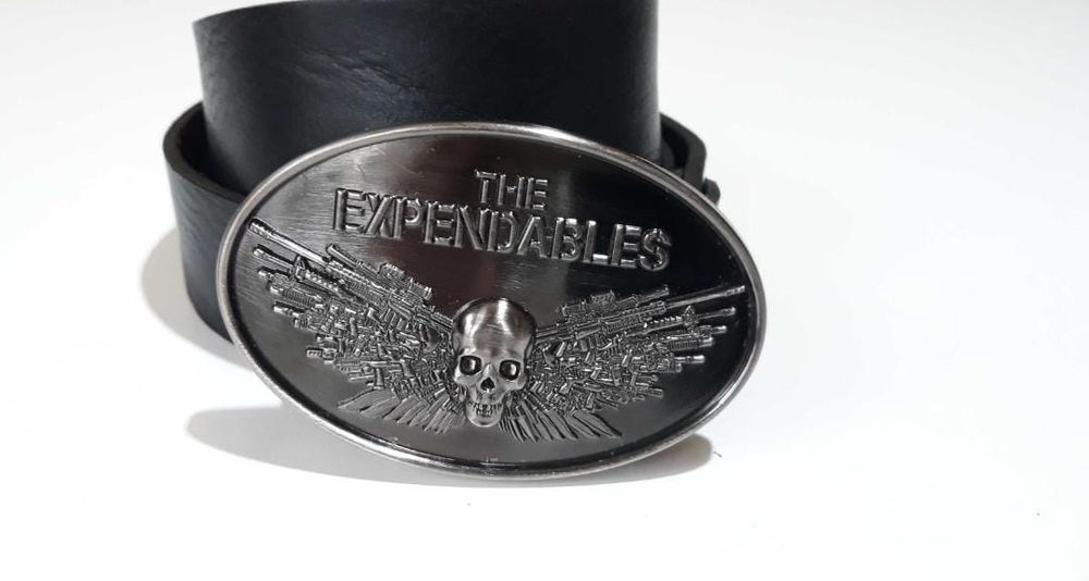 Curea piele naturala , catarama The Expendables, neagra