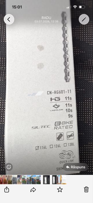 Lanț de bicicletă Shimano