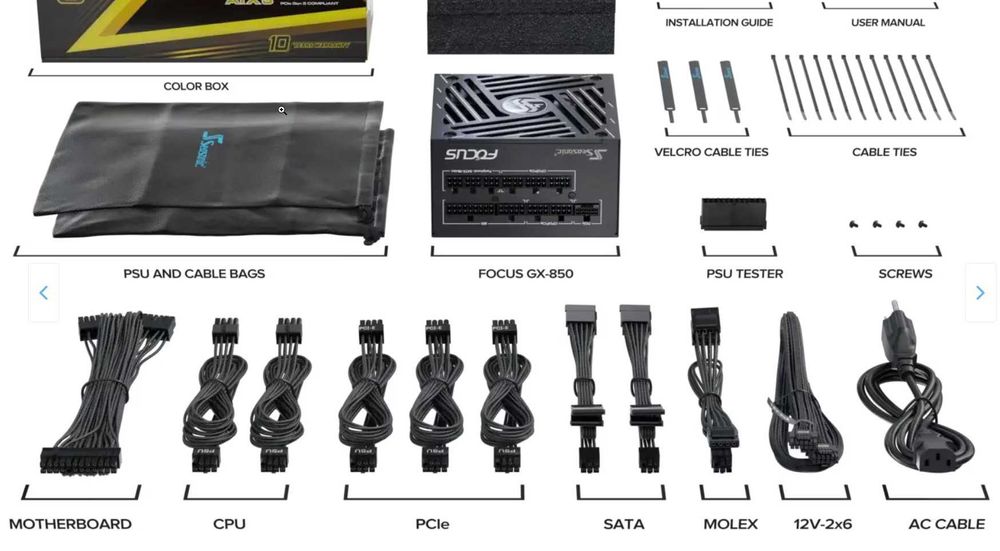 Sursa Seasonic Focus GX-850 2024 V4 gold.ATX3.1 NOUA.garantie 2034.11