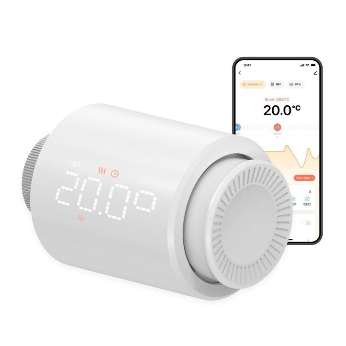 Termostat inteligent pentru radiator WiFi programabil cu control Tuya - Alb