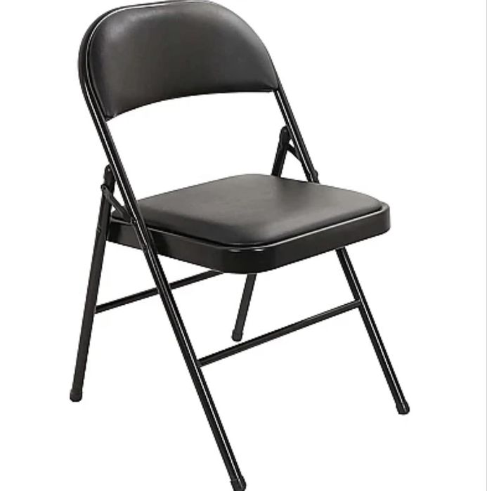 Scaun pliabil cadru metalic tapitat piele ecologica rezistent 42x42x78 cm