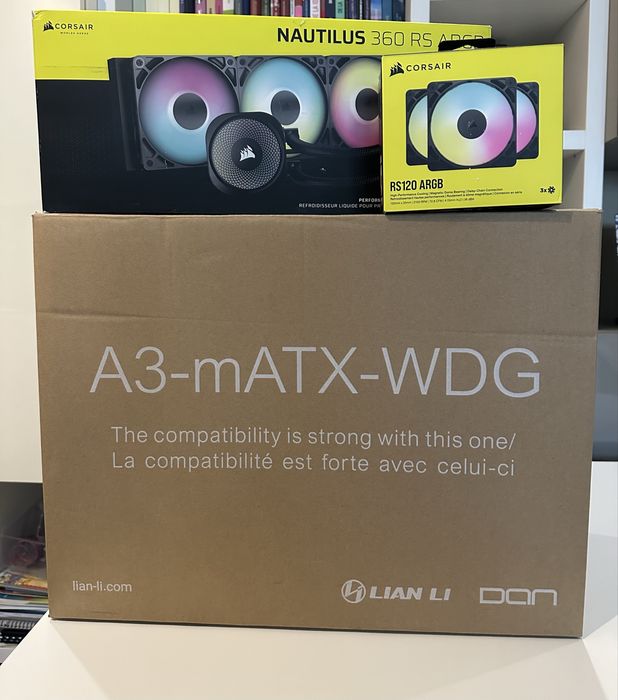 Carcasa Lian Li A3 + Corsair Nautilus 360 RS + Ventilatoare RS120