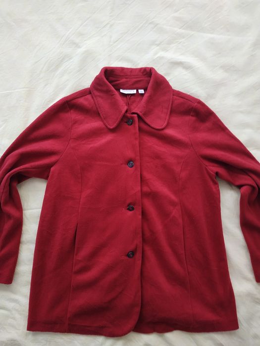 Haina damă polar sezon rece, roșu, outlet, mărime L-XL cu guler și