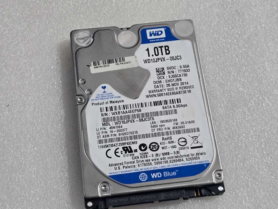 Hard Disk Laptop 2.5 WD Blue 1TB SATA 3 5400RPM 8MB Cache