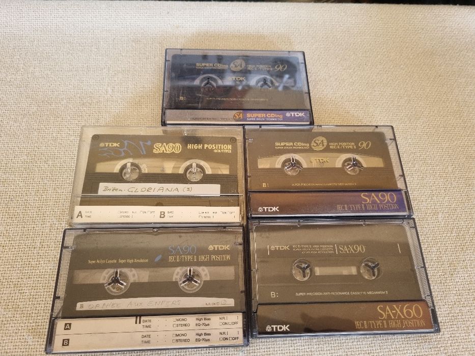 Pachet 5 buc Casete Audio Chrome TDK SA 90. Stare buna.