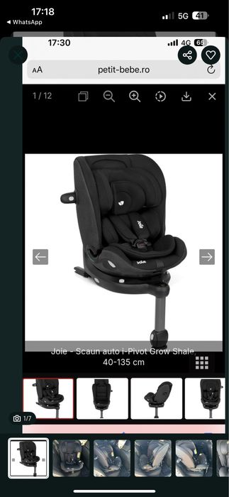 Scaun auto rotativ 360