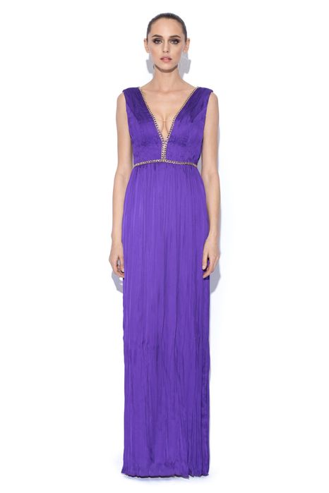 Nissa Rochie lunga maxi decolteu in V mov