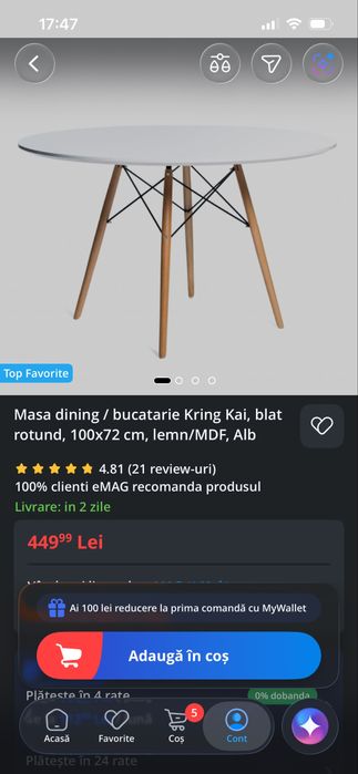 Masa dining/bucatarie