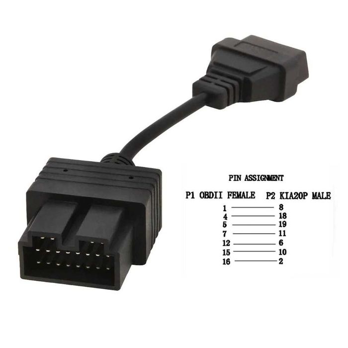Преход за KIA 20 пина към 16 pin OBD2