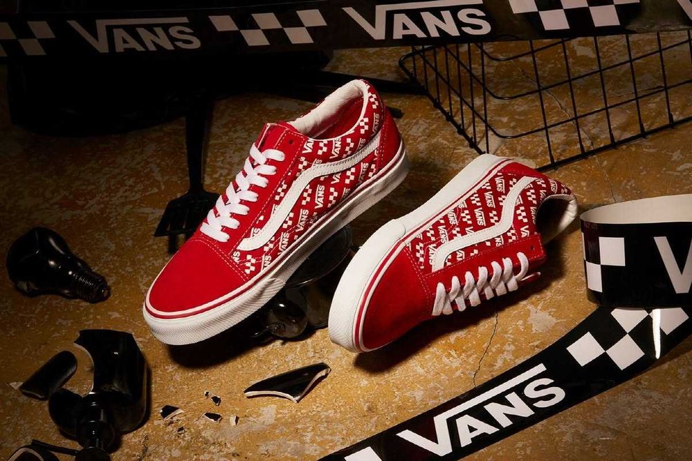 Кеды Vans Old Skool Logo Repeat Racing Red! Исчезнувшая Коллекция!