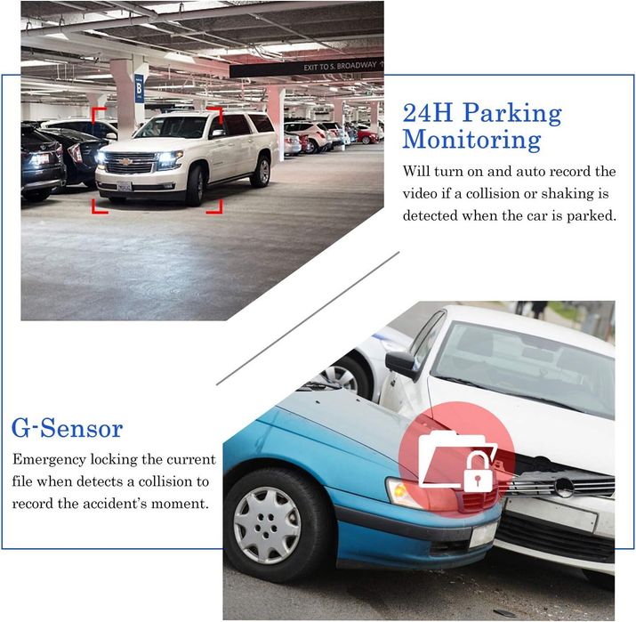 Oglinda retrovizoare camera frontala si marsalier 7",FHD,touchscreen